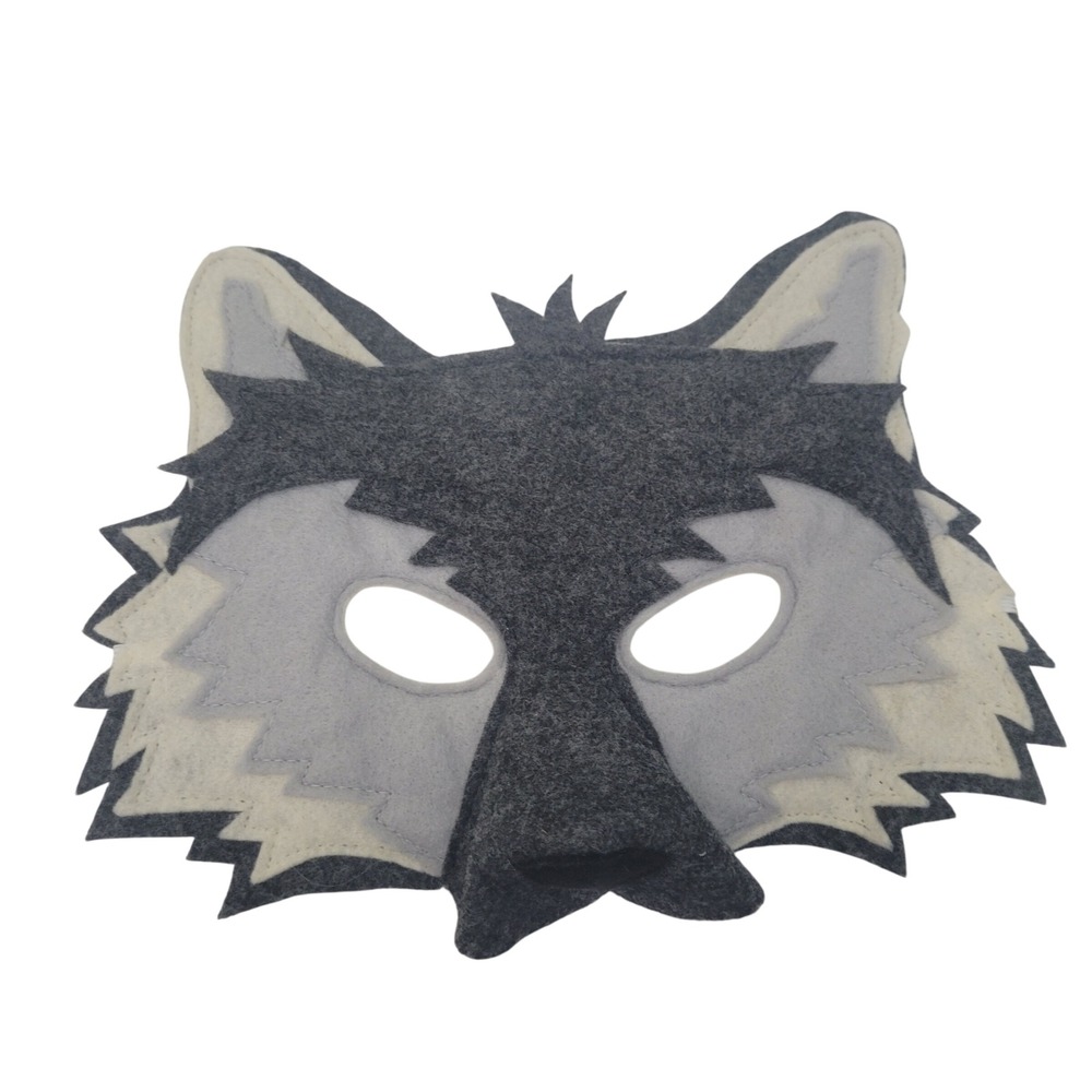 Felt Wolf Fox Animal Mask Costume Dress Up Elastic Band Gray Children's Novelty‎